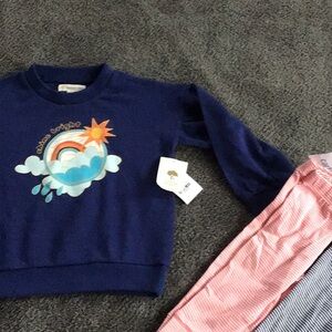 Bundle of Tucker and Tate sweat shirt and 2 pairs of old navy